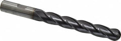 Cleveland - 1/2" Diam, 2" LOC, 4 Flute High Speed Steel Ball End Mill - TiCN Finish, Single End, 5" OAL, 1/2" Shank Diam, Spiral Flute - Americas Industrial Supply