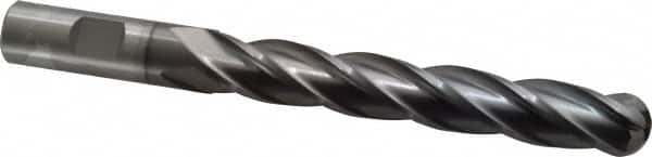 Cleveland - 5/8" Diam, 1-5/8" LOC, 4 Flute High Speed Steel Ball End Mill - TiCN Finish, Single End, 3-1/4" OAL, 5/8" Shank Diam, Spiral Flute - Americas Industrial Supply