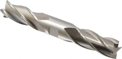 Cleveland - 7/8", 1-7/8" LOC, 7/8" Shank Diam, 6-1/8" OAL, 4 Flute, High Speed Steel Square End Mill - Double End, Uncoated, Spiral Flute, 30° Helix, Centercutting, Right Hand Cut, Right Hand Flute, Series HD-4C - Americas Industrial Supply