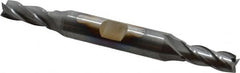 Cleveland - 17/64", 11/16" LOC, 3/8" Shank Diam, 3-3/8" OAL, 4 Flute, High Speed Steel Square End Mill - Double End, TiCN Finish, Spiral Flute, 30° Helix, Centercutting, Right Hand Cut, Right Hand Flute, Series HD-4C - Americas Industrial Supply