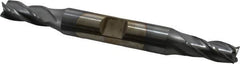 Cleveland - 9/32", 11/16" LOC, 3/8" Shank Diam, 3-3/8" OAL, 4 Flute, High Speed Steel Square End Mill - Double End, TiCN Finish, Spiral Flute, 30° Helix, Centercutting, Right Hand Cut, Right Hand Flute, Series HD-4C - Americas Industrial Supply