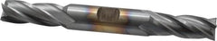 Cleveland - 9/16", 1-3/8" LOC, 5/8" Shank Diam, 5" OAL, 4 Flute, High Speed Steel Square End Mill - Double End, TiCN Finish, Spiral Flute, 30° Helix, Centercutting, Right Hand Cut, Right Hand Flute, Series HD-4C - Americas Industrial Supply