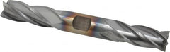 Cleveland - 5/8", 1-3/8" LOC, 5/8" Shank Diam, 5" OAL, 4 Flute, High Speed Steel Square End Mill - Double End, TiCN Finish, Spiral Flute, 30° Helix, Centercutting, Right Hand Cut, Right Hand Flute, Series HD-4C - Americas Industrial Supply