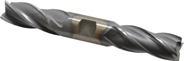 Cleveland - 7/8", 1-7/8" LOC, 7/8" Shank Diam, 6-1/8" OAL, 4 Flute, High Speed Steel Square End Mill - Double End, TiCN Finish, Spiral Flute, 30° Helix, Centercutting, Right Hand Cut, Right Hand Flute, Series HD-4C - Americas Industrial Supply