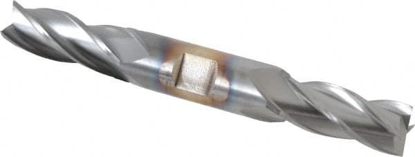 Cleveland - 11/16", 1-5/8" LOC, 3/4" Shank Diam, 5-5/8" OAL, 4 Flute, High Speed Steel Square End Mill - Double End, TiCN Finish, Spiral Flute, 30° Helix, Centercutting, Right Hand Cut, Right Hand Flute, Series HD-4C - Americas Industrial Supply