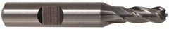 Cleveland - 5/8" Diam, 2-1/2" LOC, 4 Flute High Speed Steel Ball End Mill - Uncoated, Single End, 3-1/4" OAL, 5/8" Shank Diam, Spiral Flute - Americas Industrial Supply