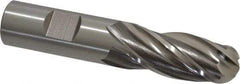 Cleveland - 3/4" Diam, 1-5/8" LOC, 4 Flute High Speed Steel Ball End Mill - Uncoated, Single End, 3-7/8" OAL, 3/4" Shank Diam, Spiral Flute - Americas Industrial Supply
