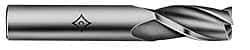 Cleveland - 13/16", 1-7/8" LOC, 5/8" Shank Diam, 4" OAL, 3 Flute, High Speed Steel Square End Mill - Single End, TiN Finish, Spiral Flute, 30° Helix, Centercutting, Right Hand Cut, Right Hand Flute, Series HG-3 - Americas Industrial Supply