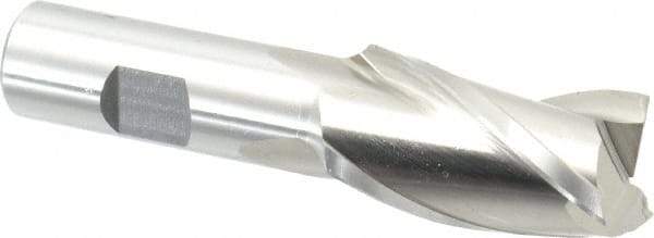 Cleveland - 1", 1-7/8" LOC, 3/4" Shank Diam, 4-1/8" OAL, 3 Flute, High Speed Steel Square End Mill - Single End, Uncoated, Spiral Flute, 30° Helix, Centercutting, Right Hand Cut, Right Hand Flute, Series HG-3 - Americas Industrial Supply
