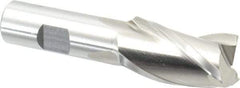 Cleveland - 1", 1-7/8" LOC, 3/4" Shank Diam, 4-1/8" OAL, 3 Flute, High Speed Steel Square End Mill - Single End, Uncoated, Spiral Flute, 30° Helix, Centercutting, Right Hand Cut, Right Hand Flute, Series HG-3 - Americas Industrial Supply