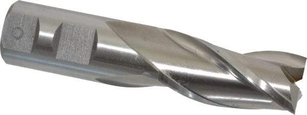 Cleveland - 1", 2" LOC, 1" Shank Diam, 4-1/2" OAL, 3 Flute, High Speed Steel Square End Mill - Single End, Uncoated, Spiral Flute, 30° Helix, Centercutting, Right Hand Cut, Right Hand Flute, Series HG-3 - Americas Industrial Supply