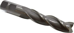 Cleveland - 7/8", 3-1/2" LOC, 7/8" Shank Diam, 5-3/4" OAL, 3 Flute, High Speed Steel Square End Mill - Single End, Uncoated, Spiral Flute, 30° Helix, Centercutting, Right Hand Cut, Right Hand Flute, Series HG-3 - Americas Industrial Supply