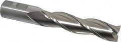 Cleveland - 1", 4" LOC, 1" Shank Diam, 6-1/2" OAL, 3 Flute, High Speed Steel Square End Mill - Single End, Uncoated, Spiral Flute, 30° Helix, Centercutting, Right Hand Cut, Right Hand Flute, Series HG-3 - Americas Industrial Supply