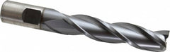 Cleveland - 3/4", 3" LOC, 3/4" Shank Diam, 5-1/4" OAL, 3 Flute, High Speed Steel Square End Mill - Single End, TiCN Finish, Spiral Flute, 30° Helix, Centercutting, Right Hand Cut, Right Hand Flute, Series HG-3 - Americas Industrial Supply