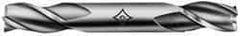 Cleveland - 13/32", 1" LOC, 1/2" Shank Diam, 4-1/8" OAL, 3 Flute, High Speed Steel Square End Mill - Double End, TiN Finish, Spiral Flute, 30° Helix, Centercutting, Right Hand Cut, Right Hand Flute, Series HD-3 - Americas Industrial Supply