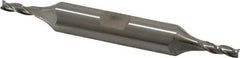 Cleveland - 1/8", 3/8" LOC, 3/8" Shank Diam, 3-1/16" OAL, 3 Flute, High Speed Steel Square End Mill - Double End, Uncoated, Spiral Flute, 30° Helix, Centercutting, Right Hand Cut, Right Hand Flute, Series HD-3 - Americas Industrial Supply