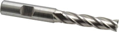 Cleveland - 13/32", 1-3/4" LOC, 1/2" Shank Diam, 3-3/4" OAL, 4 Flute, High Speed Steel Square End Mill - Single End, Uncoated, Spiral Flute, 30° Helix, Centercutting, Right Hand Cut, Right Hand Flute, Series HG-4C - Americas Industrial Supply
