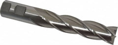 Cleveland - 1", 4" LOC, 1" Shank Diam, 6-1/2" OAL, 4 Flute, High Speed Steel Square End Mill - Single End, Uncoated, Spiral Flute, 30° Helix, Centercutting, Right Hand Cut, Right Hand Flute, Series HG-4C - Americas Industrial Supply