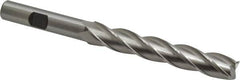 Cleveland - 7/16", 2-3/4" LOC, 3/8" Shank Diam, 4-1/2" OAL, 4 Flute, High Speed Steel Square End Mill - Single End, Uncoated, Spiral Flute, 30° Helix, Centercutting, Right Hand Cut, Right Hand Flute, Series HG-4C - Americas Industrial Supply