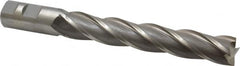 Cleveland - 1", 6" LOC, 1" Shank Diam, 8-1/2" OAL, 4 Flute, High Speed Steel Square End Mill - Single End, Uncoated, Spiral Flute, 30° Helix, Centercutting, Right Hand Cut, Right Hand Flute, Series HG-4C - Americas Industrial Supply