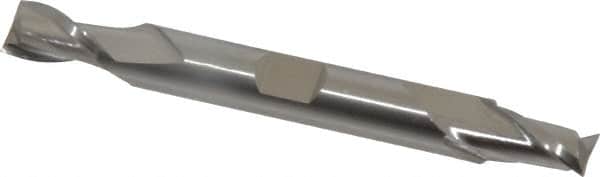 Cleveland - 11/32", 9/16" LOC, 3/8" Shank Diam, 3-1/2" OAL, 2 Flute, Cobalt Square End Mill - Double End, Uncoated, Spiral Flute, 30° Helix, Centercutting, Right Hand Cut, Right Hand Flute, Series HDC-2 - Americas Industrial Supply