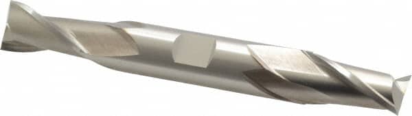 Cleveland - 3/4", 1-5/16" LOC, 3/4" Shank Diam, 5-5/8" OAL, 2 Flute, Cobalt Square End Mill - Double End, Uncoated, Spiral Flute, 30° Helix, Centercutting, Right Hand Cut, Right Hand Flute, Series HDC-2 - Americas Industrial Supply