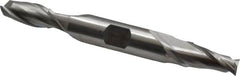 Cleveland - 13/32", 13/16" LOC, 1/2" Shank Diam, 4-1/8" OAL, 2 Flute, Cobalt Square End Mill - Double End, Uncoated, Spiral Flute, 30° Helix, Centercutting, Right Hand Cut, Right Hand Flute, Series HDC-2 - Americas Industrial Supply