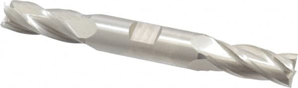 Cleveland - 9/16", 1-3/8" LOC, 5/8" Shank Diam, 5" OAL, 4 Flute, Cobalt Square End Mill - Double End, Uncoated, Spiral Flute, 30° Helix, Centercutting, Right Hand Cut, Right Hand Flute, Series HDC-4C - Americas Industrial Supply