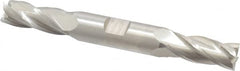 Cleveland - 9/16", 1-3/8" LOC, 5/8" Shank Diam, 5" OAL, 4 Flute, Cobalt Square End Mill - Double End, Uncoated, Spiral Flute, 30° Helix, Centercutting, Right Hand Cut, Right Hand Flute, Series HDC-4C - Americas Industrial Supply