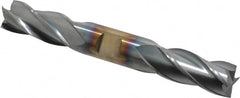 Cleveland - 3/4", 1-5/8" LOC, 3/4" Shank Diam, 5-5/8" OAL, 4 Flute, Cobalt Square End Mill - Double End, TiCN Finish, Spiral Flute, 30° Helix, Centercutting, Right Hand Cut, Right Hand Flute, Series HDC-4C - Americas Industrial Supply