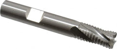 Cleveland - 3/8" Diam, Coarse Pitch, 3/4" LOC, 4 Flute Powdered Metal Roughing Square End Mill - Uncoated, 2-1/2" OAL, 3/8" Shank Diam, Single End, 30° Helix - Americas Industrial Supply