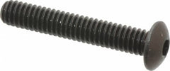 Made in USA - #8-32 UNC Hex Socket Drive, Button Screw - Alloy Steel, Black Oxide Finish, Fully Threaded, 1" Length Under Head - Americas Industrial Supply