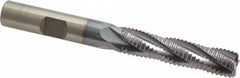 Cleveland - 3/8" Diam, Coarse Pitch, 1-1/2" LOC, 4 Flute Powdered Metal Roughing Square End Mill - TiCN Finish, 3-1/4" OAL, 3/8" Shank Diam, Single End, 30° Helix - Americas Industrial Supply