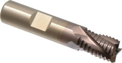 Cleveland - 1/2" Diam, Coarse Pitch, 1/2" LOC, 4 Flute Powdered Metal Roughing Square End Mill - TiCN Finish, 2-1/2" OAL, 1/2" Shank Diam, Single End, 30° Helix - Americas Industrial Supply