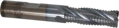 Cleveland - 1/2" Diam, Coarse Pitch, 1-1/4" LOC, 4 Flute Powdered Metal Roughing Square End Mill - TiCN Finish, 3-1/4" OAL, 1/2" Shank Diam, Single End, 30° Helix - Americas Industrial Supply