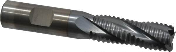 Cleveland - 5/8" Diam, Coarse Pitch, 1-5/8" LOC, 4 Flute Powdered Metal Roughing Square End Mill - TiCN Finish, 3-3/4" OAL, 5/8" Shank Diam, Single End, 30° Helix - Americas Industrial Supply