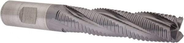Cleveland - 3/4" Diam, Coarse Pitch, 3" LOC, 4 Flute Powdered Metal Roughing Square End Mill - TiCN Finish, 5-1/4" OAL, 3/4" Shank Diam, Single End, 30° Helix - Americas Industrial Supply