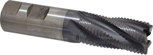 Cleveland - 1" Diam, Coarse Pitch, 2" LOC, 5 Flute Powdered Metal Roughing Square End Mill - TiCN Finish, 4-1/2" OAL, 1" Shank Diam, Single End, 30° Helix - Americas Industrial Supply