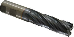 Cleveland - 1" Diam, Coarse Pitch, 3" LOC, 5 Flute Powdered Metal Roughing Square End Mill - TiCN Finish, 5-1/2" OAL, 1" Shank Diam, Single End, 30° Helix - Americas Industrial Supply