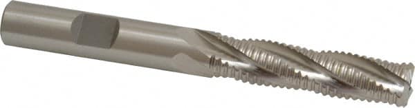 Cleveland - 3/8" Diam, Coarse Pitch, 1-1/2" LOC, 4 Flute Powdered Metal Roughing Square End Mill - Uncoated, 3-1/4" OAL, 3/8" Shank Diam, Single End, 30° Helix - Americas Industrial Supply