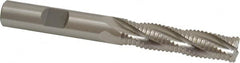 Cleveland - 3/8" Diam, Coarse Pitch, 1-1/2" LOC, 4 Flute Powdered Metal Roughing Square End Mill - Uncoated, 3-1/4" OAL, 3/8" Shank Diam, Single End, 30° Helix - Americas Industrial Supply