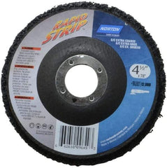 Norton - 4-1/2" Wheel Diam, 1/2" Wheel Thickness, 7/8" Arbor Hole, Type 27 Depressed Center Wheel - Silicon Carbide, 12,000 Max RPM, Compatible with Angle Grinder, Drill, Flexible Shaft Motor & Straight Shaft Grinder - Americas Industrial Supply