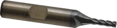 Cleveland - 1/8", 3/8" LOC, 3/8" Shank Diam, 2-5/16" OAL, 4 Flute, Powdered Metal Square End Mill - Single End, TiCN Finish, Spiral Flute, 37° Helix, Centercutting, Right Hand Cut, Right Hand Flute, Series PM-4 - Americas Industrial Supply