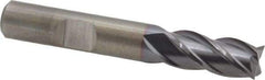 Cleveland - 3/8", 3/4" LOC, 3/8" Shank Diam, 2-1/2" OAL, 4 Flute, Powdered Metal Square End Mill - Single End, TiCN Finish, Spiral Flute, 37° Helix, Centercutting, Right Hand Cut, Right Hand Flute, Series PM-4 - Americas Industrial Supply