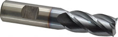 Cleveland - 3/4", 1-5/8" LOC, 3/4" Shank Diam, 3-7/8" OAL, 4 Flute, Powdered Metal Square End Mill - Single End, TiCN Finish, Spiral Flute, 37° Helix, Centercutting, Right Hand Cut, Right Hand Flute, Series PM-4 - Americas Industrial Supply