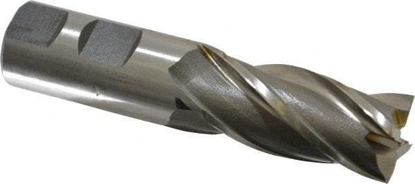 Cleveland - 1", 2" LOC, 1" Shank Diam, 4-1/2" OAL, 4 Flute, Cobalt Square End Mill - Single End, Uncoated, Spiral Flute, 30° Helix, Centercutting, Right Hand Cut, Right Hand Flute, Series HGC-4C - Americas Industrial Supply