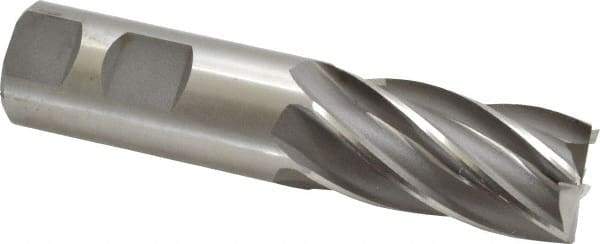 Cleveland - 1", 2" LOC, 1" Shank Diam, 4-1/2" OAL, 6 Flute, Cobalt Square End Mill - Single End, Uncoated, Spiral Flute, 30° Helix, Centercutting, Right Hand Cut, Right Hand Flute, Series HGC-4C - Americas Industrial Supply