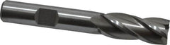 Cleveland - 7/16", 1" LOC, 3/8" Shank Diam, 2-11/16" OAL, 4 Flute, Cobalt Square End Mill - Single End, Uncoated, Spiral Flute, 30° Helix, Centercutting, Right Hand Cut, Right Hand Flute, Series HGC-4C - Americas Industrial Supply