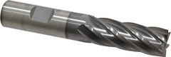 Cleveland - 5/8", 1-5/8" LOC, 5/8" Shank Diam, 3-1/4" OAL, 6 Flute, Cobalt Square End Mill - Single End, TiCN Finish, Spiral Flute, 30° Helix, Centercutting, Right Hand Cut, Right Hand Flute, Series HGC-4C - Americas Industrial Supply