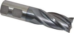 Cleveland - 1", 2" LOC, 1" Shank Diam, 4-1/2" OAL, 4 Flute, Cobalt Square End Mill - Single End, TiCN Finish, Spiral Flute, 30° Helix, Centercutting, Right Hand Cut, Right Hand Flute, Series HGC-4C - Americas Industrial Supply